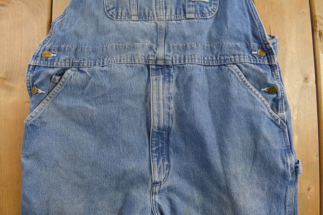 Vintage 1990s Carhartt Denim Jean Overalls Size 40 x 28