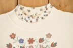 Vintage 1990s Teddi Double Collar Floral Graphic Print Crewneck Sweatshirt Womens L