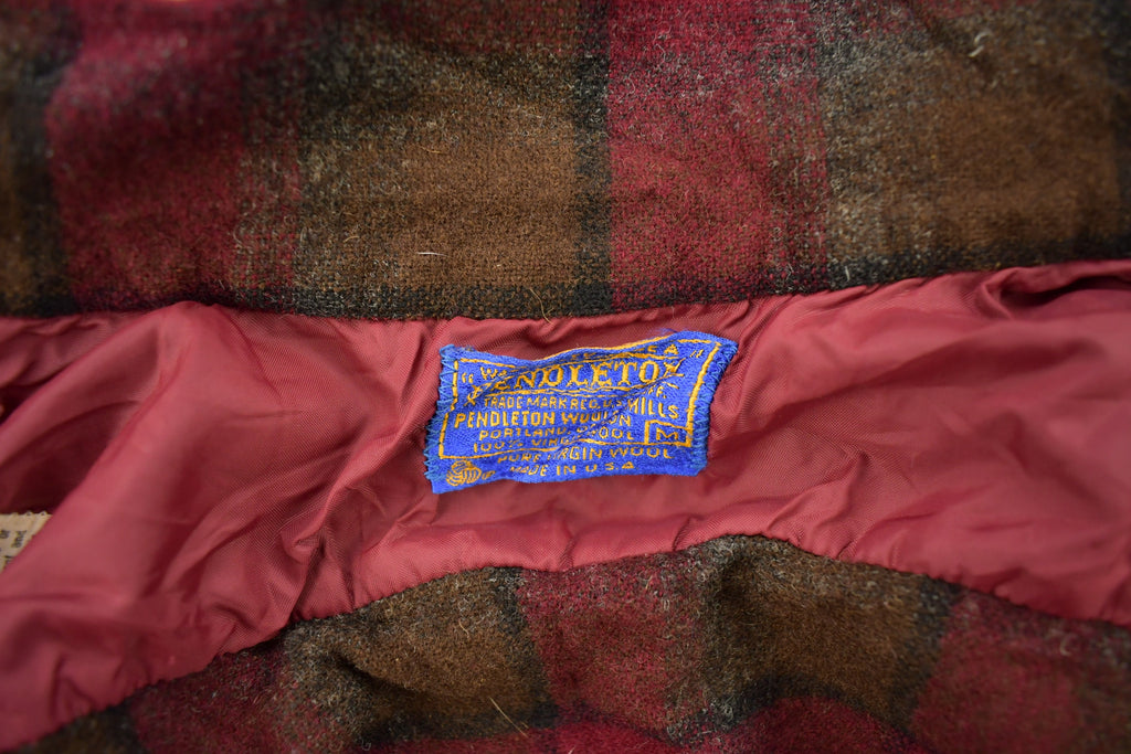 Vintage 1960s Pendleton Plaid Button Up Flannel Shirt