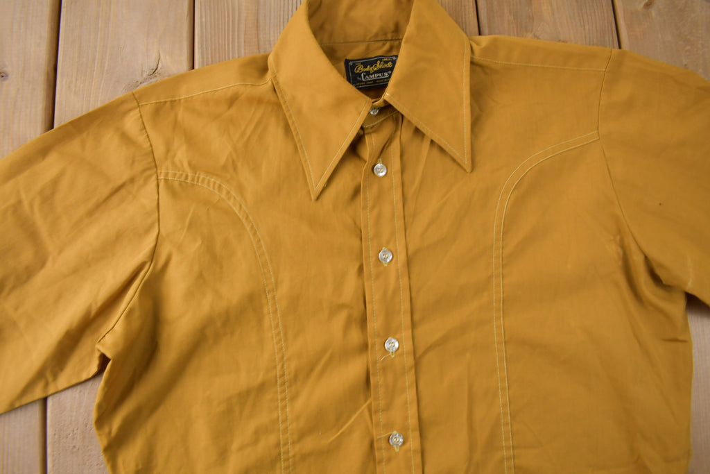 True Vintage 1970s Body Shirt By Campus Button Up Dress Shirt