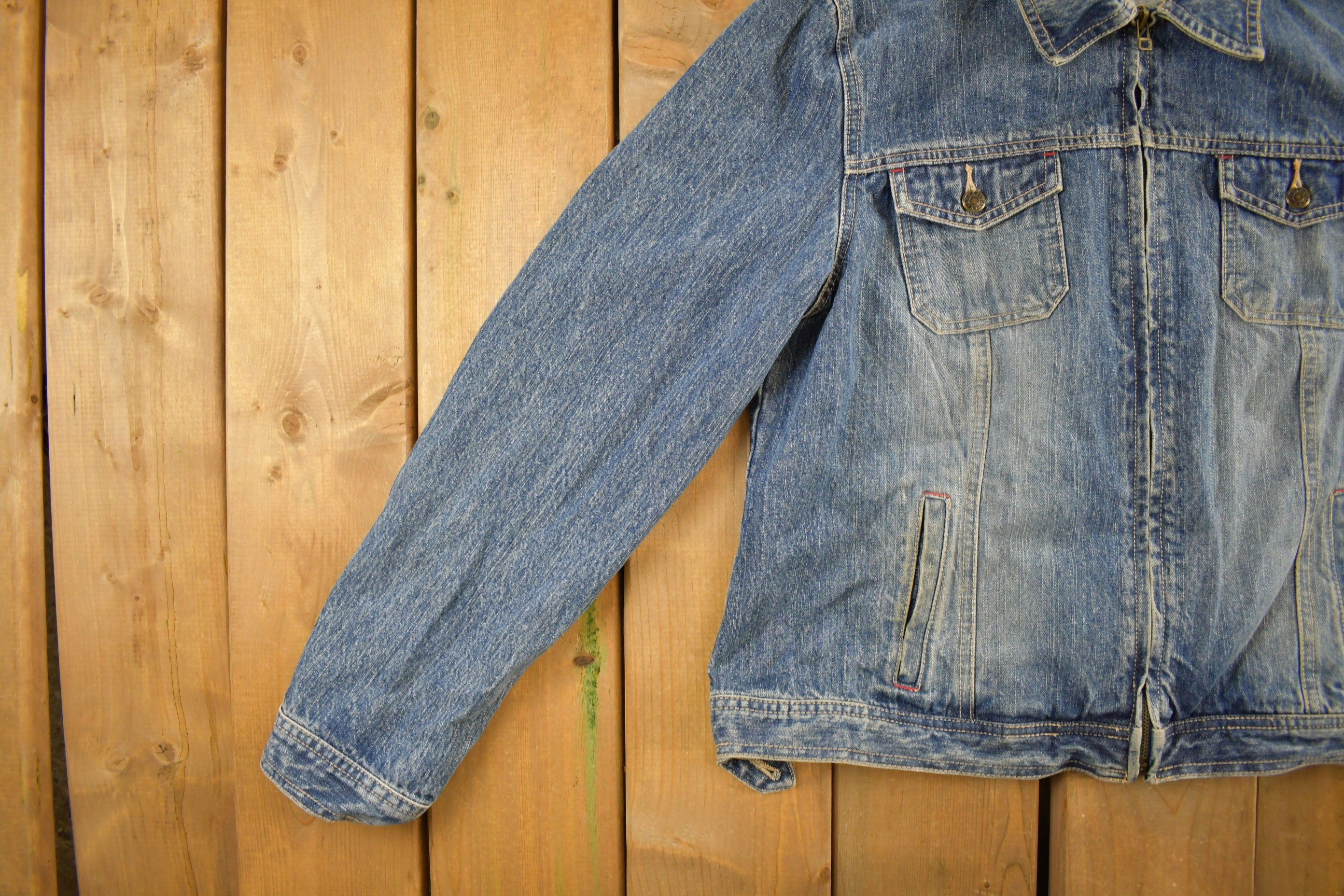 Vintage 1990s Crazy Horse Denim Jean Jacket