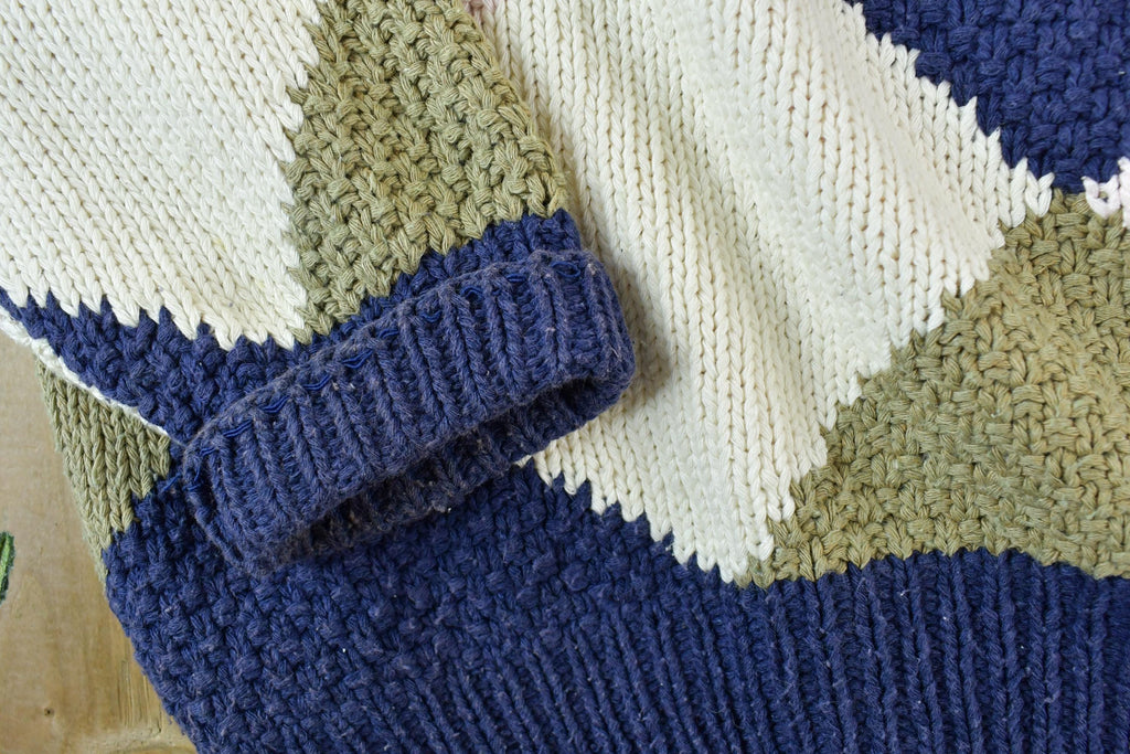 Vintage 1990s Sandhurst Hand Knit Silk & Cotton Crewneck Sweater