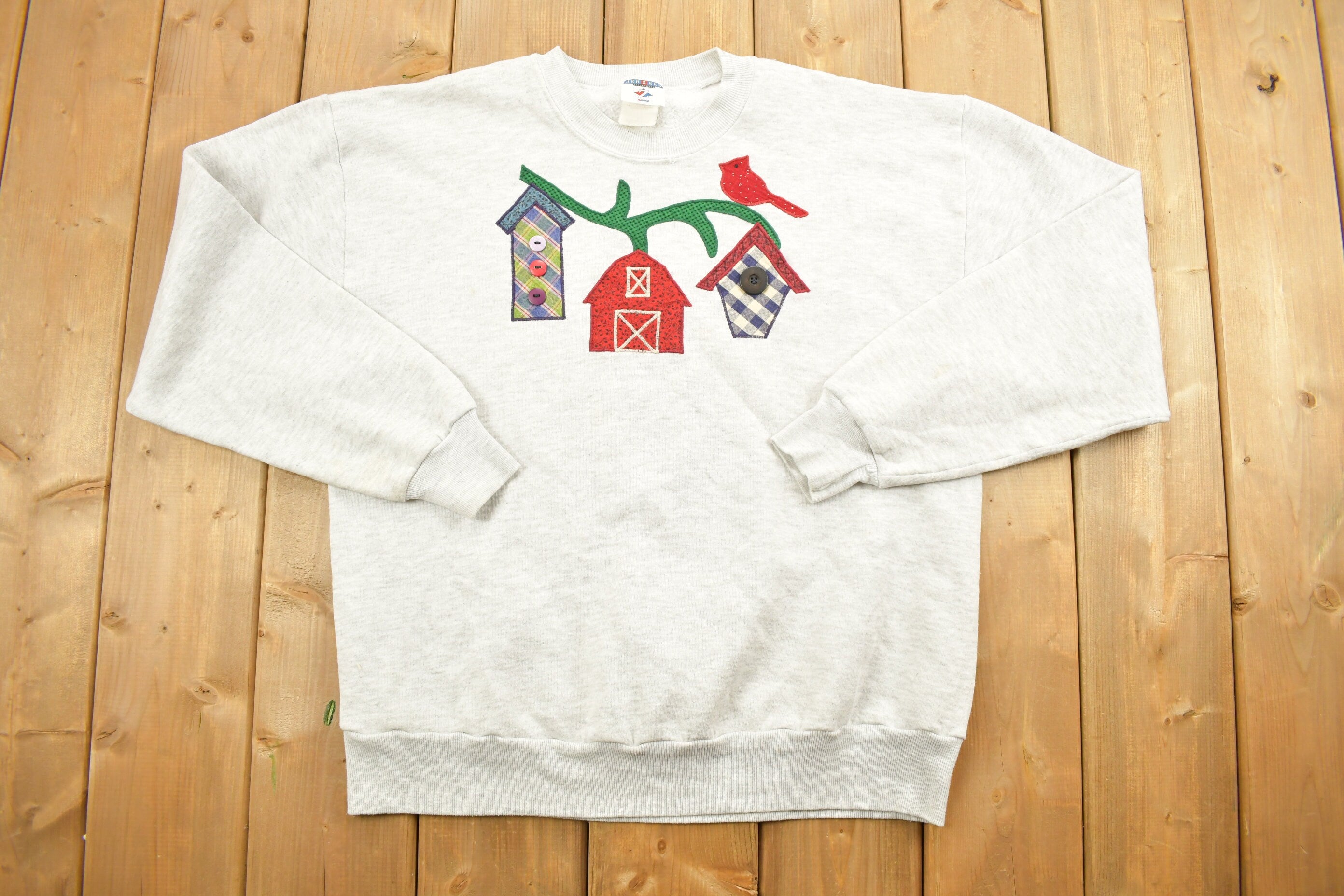Vintage 1990s House Patchwork Cute Crewneck
