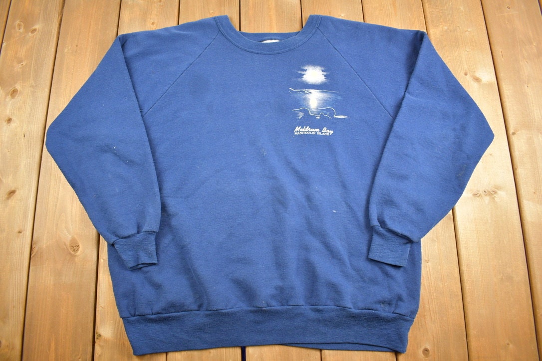 Vintage 1980s Meldrum Bay Manitoulin Island Sweatshirt  Souvenir  Vintage Sweatshirt  Outdoorsman  Tourist Sweatshirt  Made In Canada