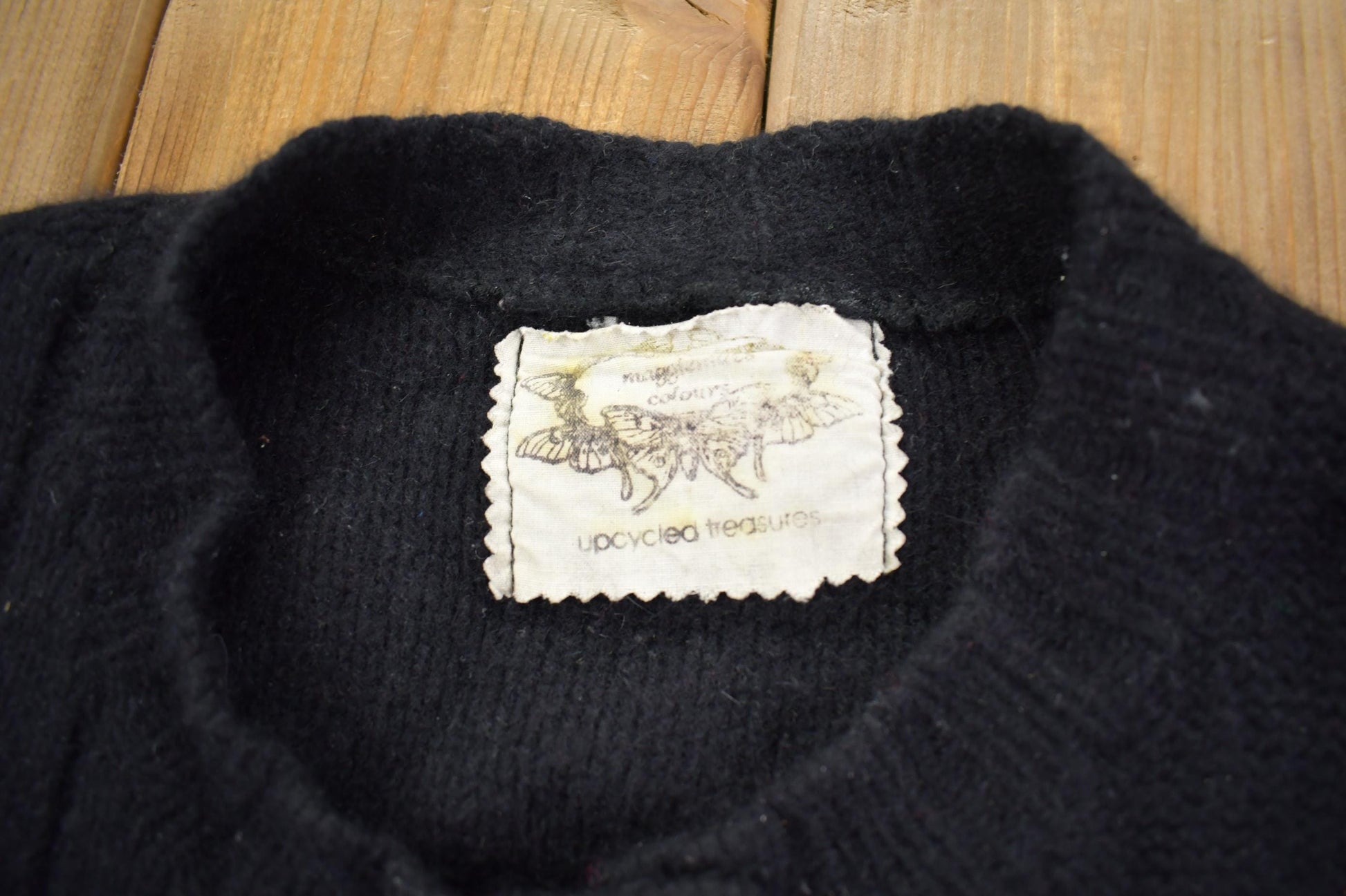 Vintage 1980s Upcycled Treasures 3D Flower Knit Cardigan Sweater