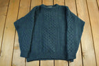 Vintage 1980s Its Traditional Its Irish Knit Wool 3D Cable Knit Sweater Men's Large