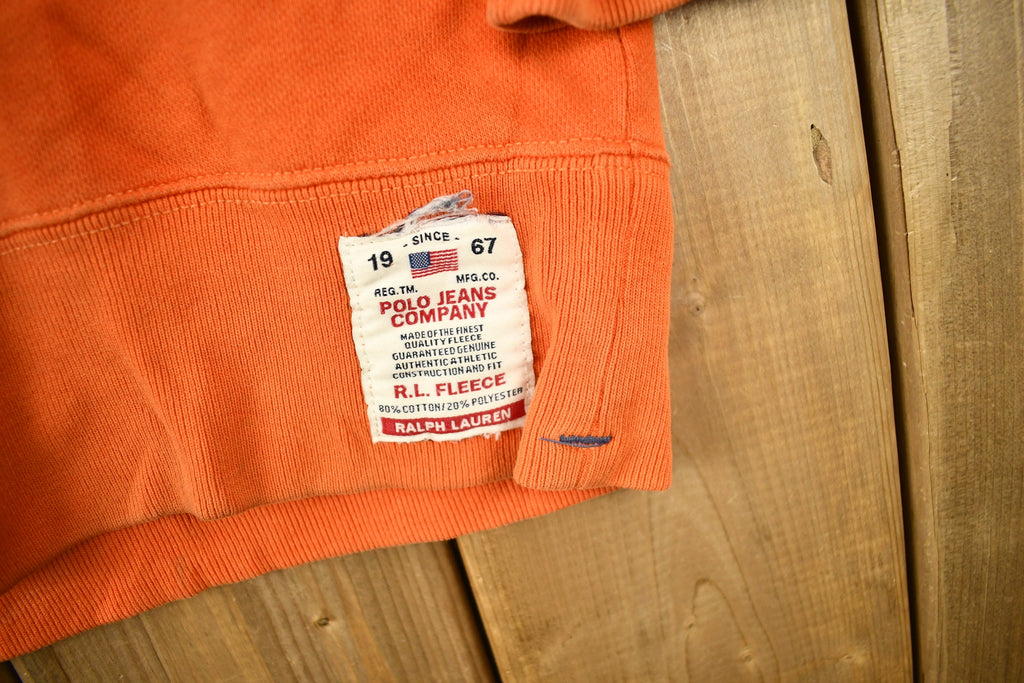 Vintage 1990s Polo Jeans Co Orange Crewneck Sweatshirt