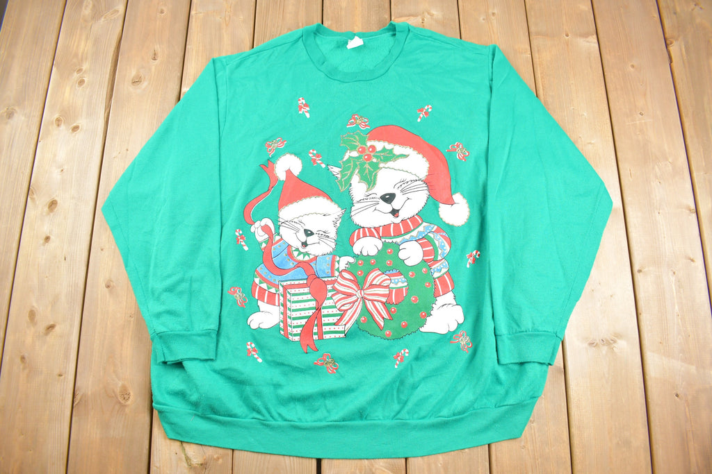 Vintage 1990s Cats Christmas Sweater