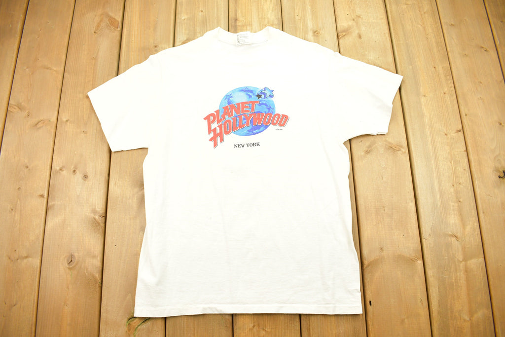 Vintage 1991 Planet Hollywood New York City Graphic Souvenir T Shirt