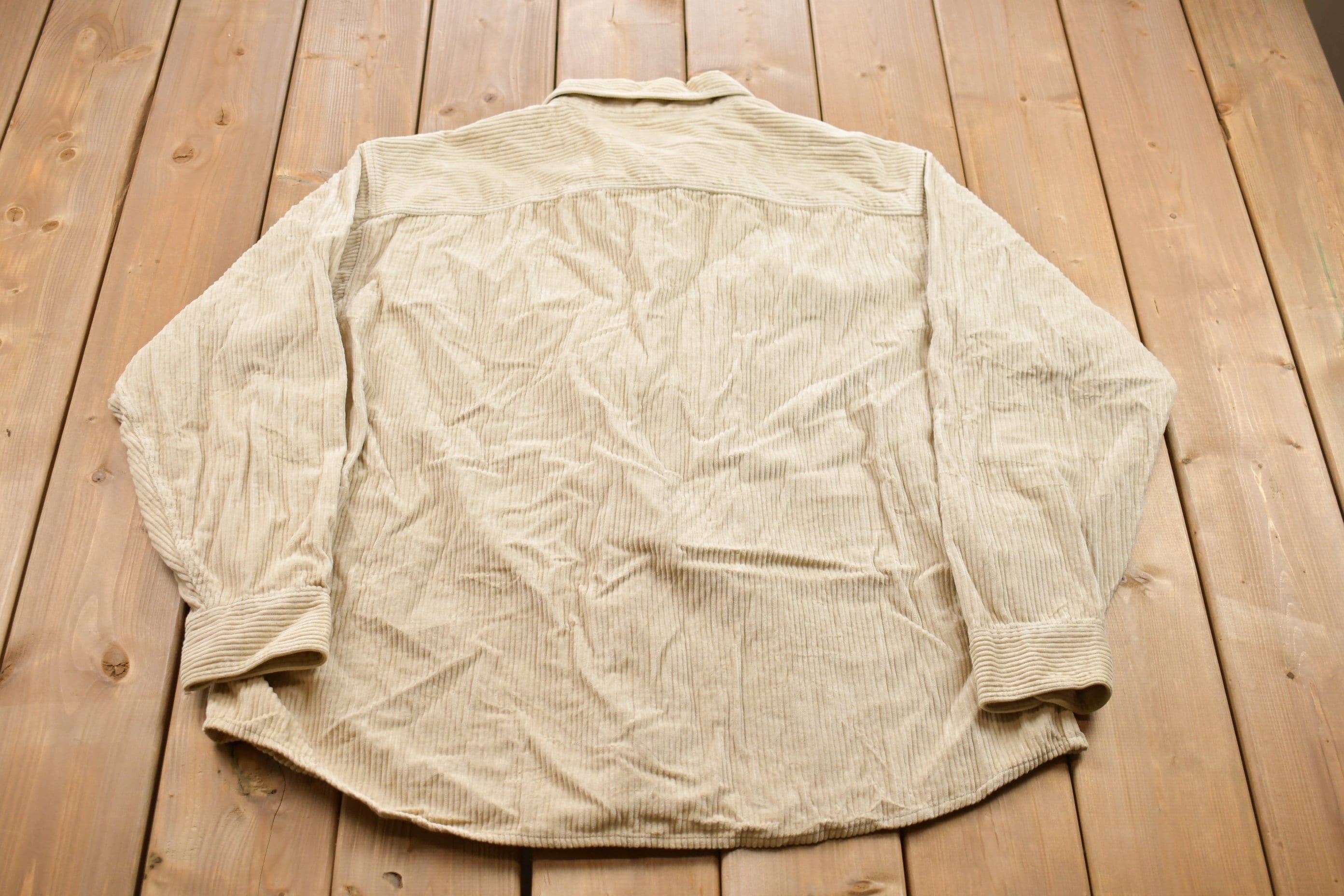 Vintage 1990s Gap Blank Corduroy Zip Up Shirt
