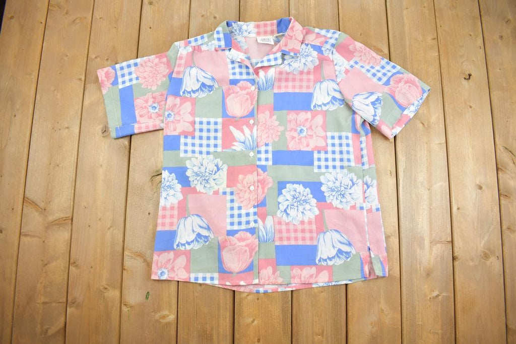 Vintage 1990s Allison Daley Floral Patterned Button Up Shirt