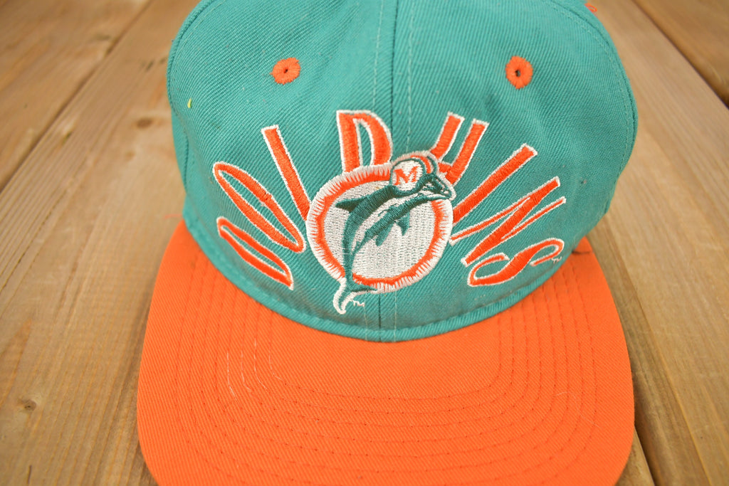 Vintage 1990s Miami Dolphins NFL Fitted Hat Size 7 3/8 / 90s Hat / Vintage Hat / Embroidered