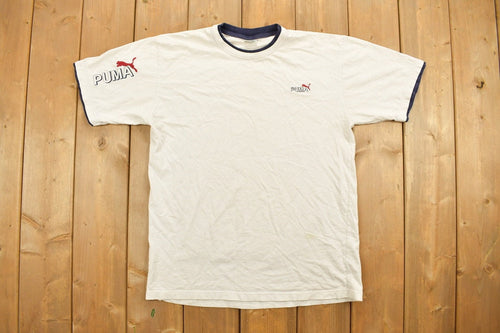 Vintage 1990s Embroidered Puma T-Shirt / 90s / Vintage Streetwear / Graphic T Shirt / Double Neck / Sportswear / Athleisure