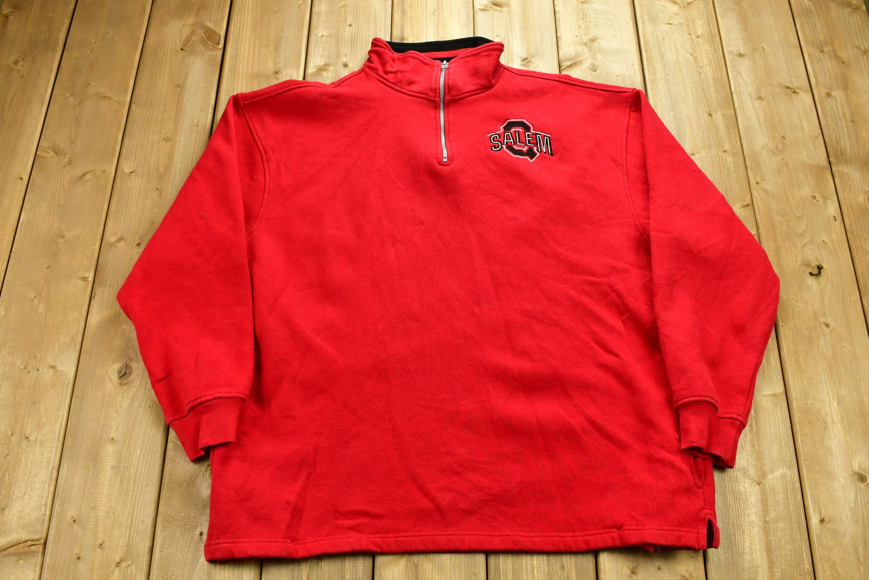Vintage 1990s Salem Embroidered Quarter Zip Sweatshirt