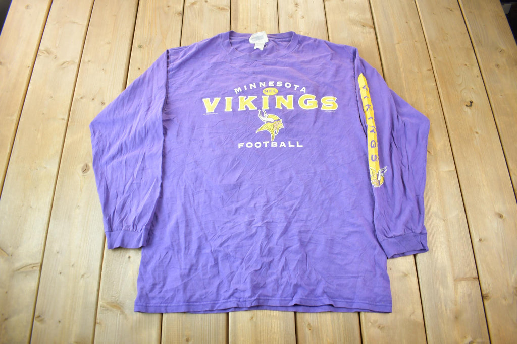 Vintage 2001 Minnesota Vikings NFL Long Sleeve Graphic T-Shirt