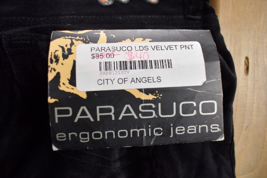 Vintage 1990s Black Parasuco Deadstock Pants Size 24x30