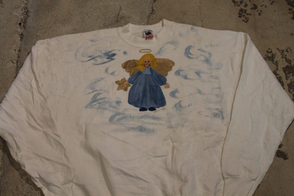 Vintage 1995 Angel Graphic Religious Crewneck Sweatshirt