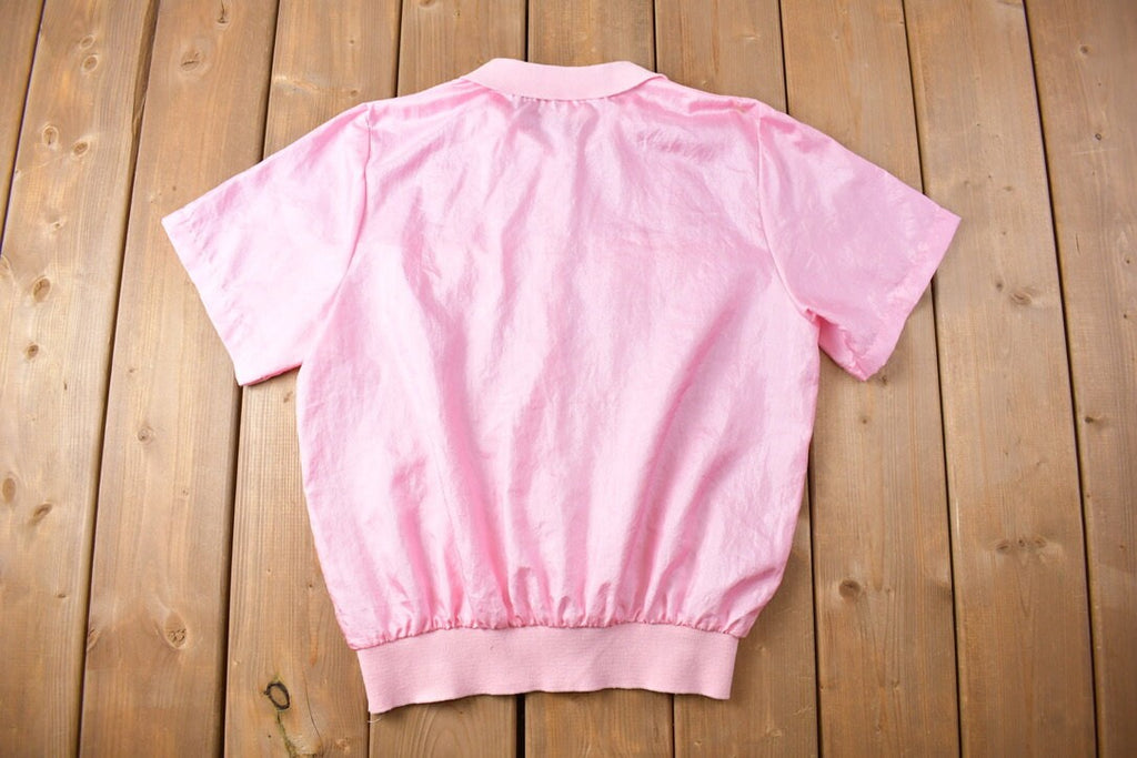 Vintage 1980s Alicia Polyester Button Up Polo Shirt