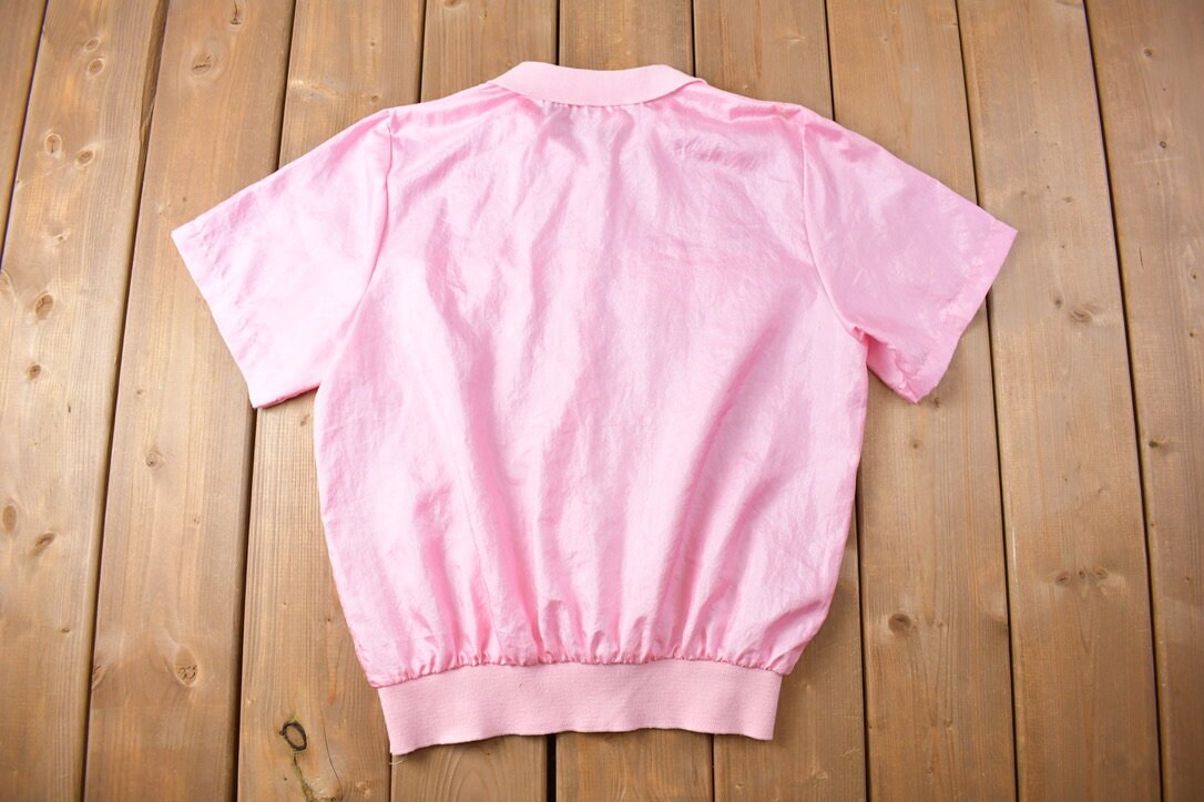 Vintage 1980s Alicia Polyester Button Up Polo Shirt