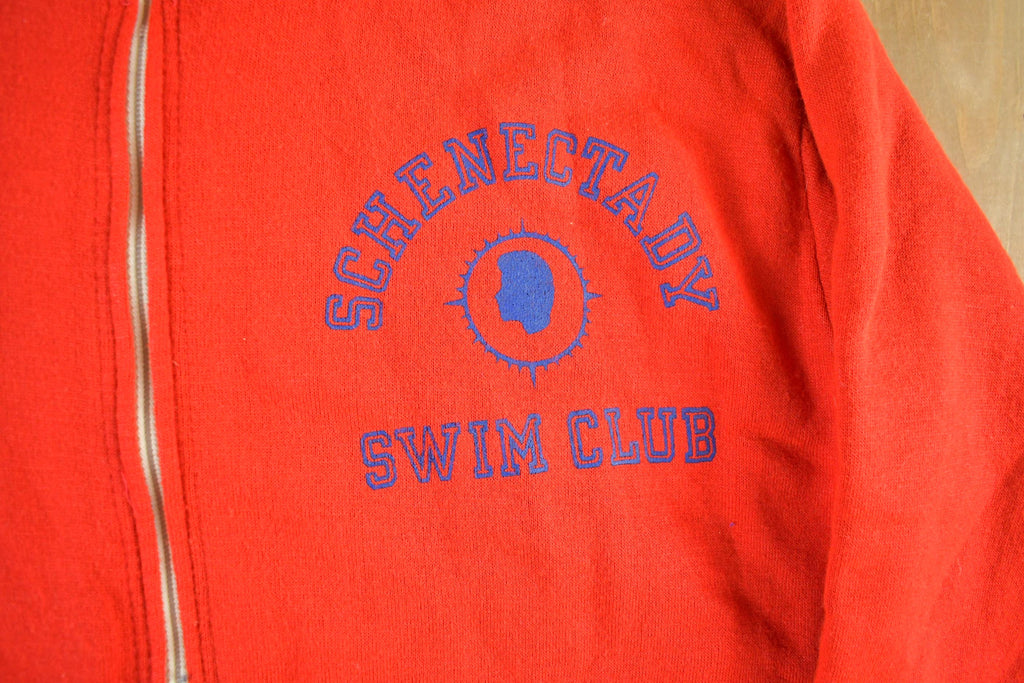 Vintage 1974 Champion Schenectady Swim Club Zip Up Sweatshirt