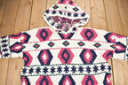 Vintage 1990s Stefano International Aztec Graphic Knit Hoodie