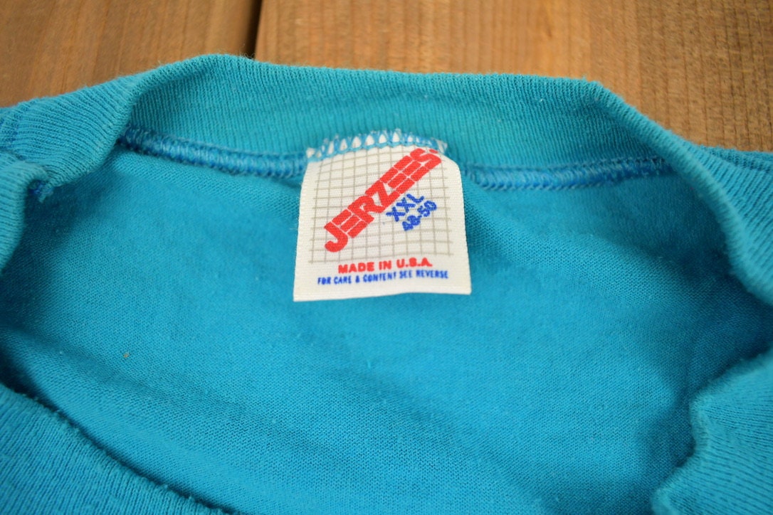 Vintage 1990s Jerzees Blue Blank T Shirt