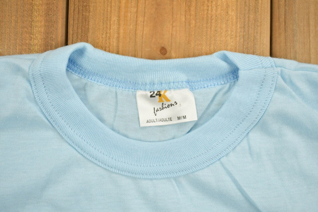 Vintage 1980s Blue Blank T Shirt