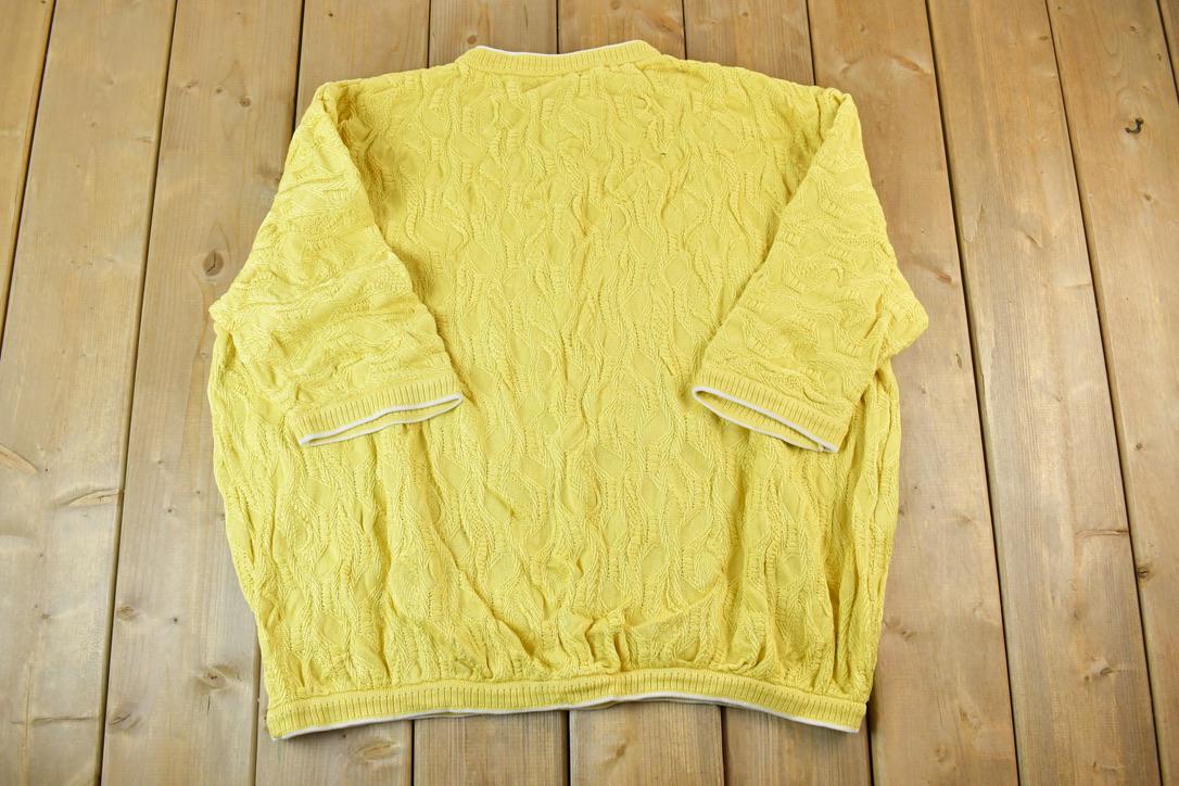 Vintage 1990s Coogi Made In Australia 3D knit 100% Cotton Abstract Pattern Crewneck Sweater