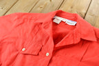 Vintage 1960s Neiman Marcus Women's Pleated Short Sleeve Blank Button Up Shirt