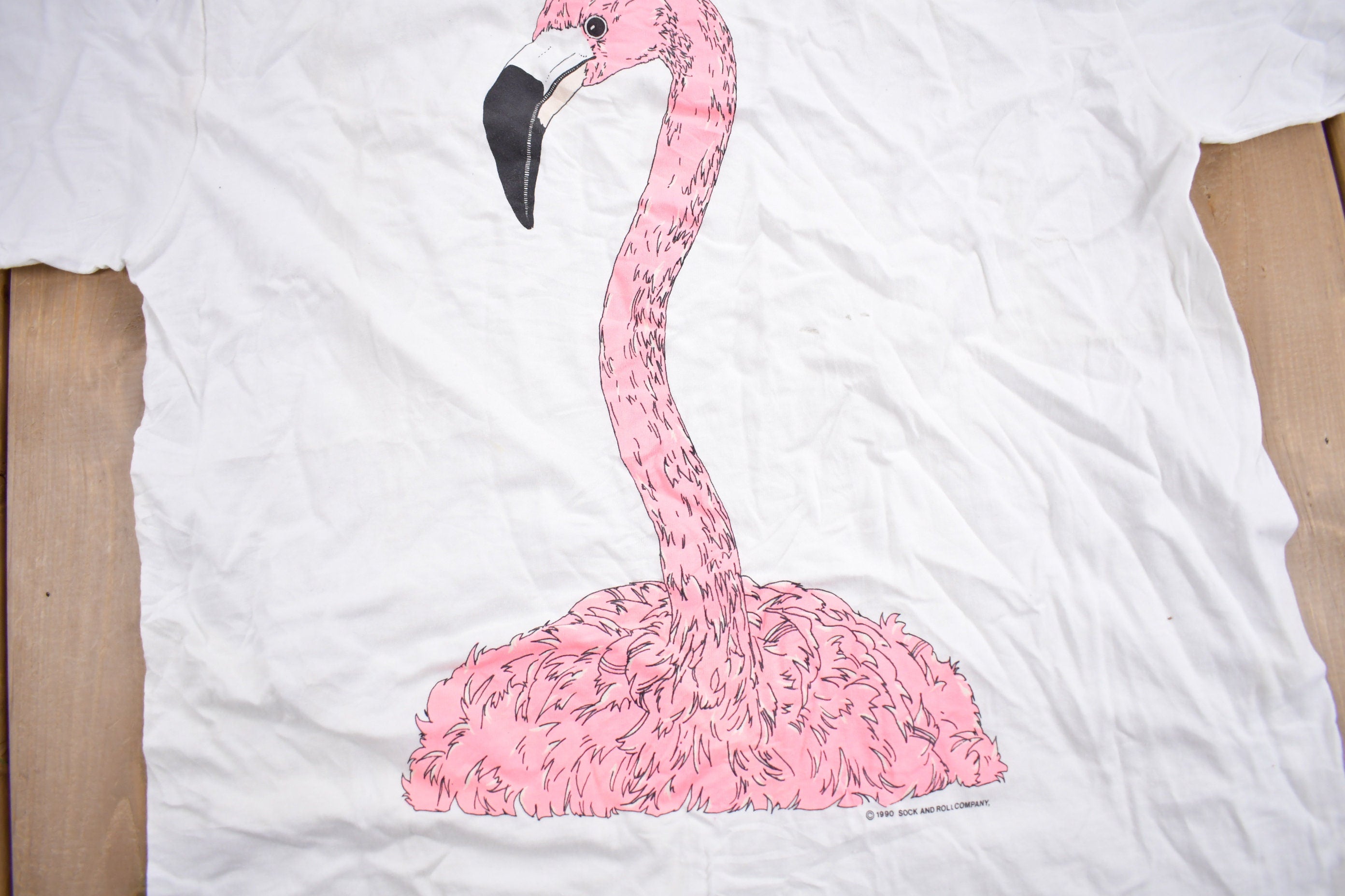 Vintage 1990 Pink Flamingo Graphic T Shirt
