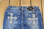 Vintage Y2K Miss Me Bedazzled Skinny Jeans Size 29x26