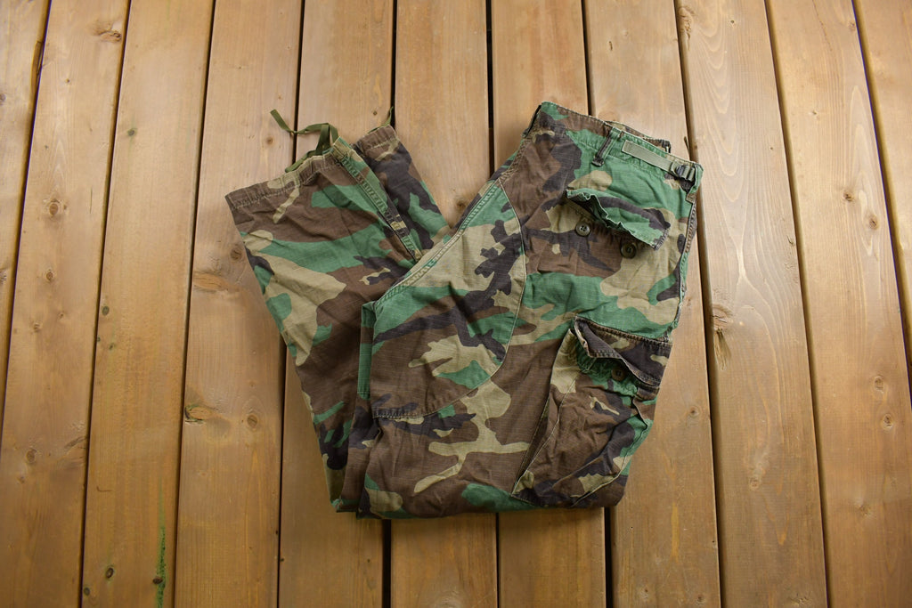 Vintage 1990s Army Woodland Camouflage Cargo Pants Size 35 - 39 x 31