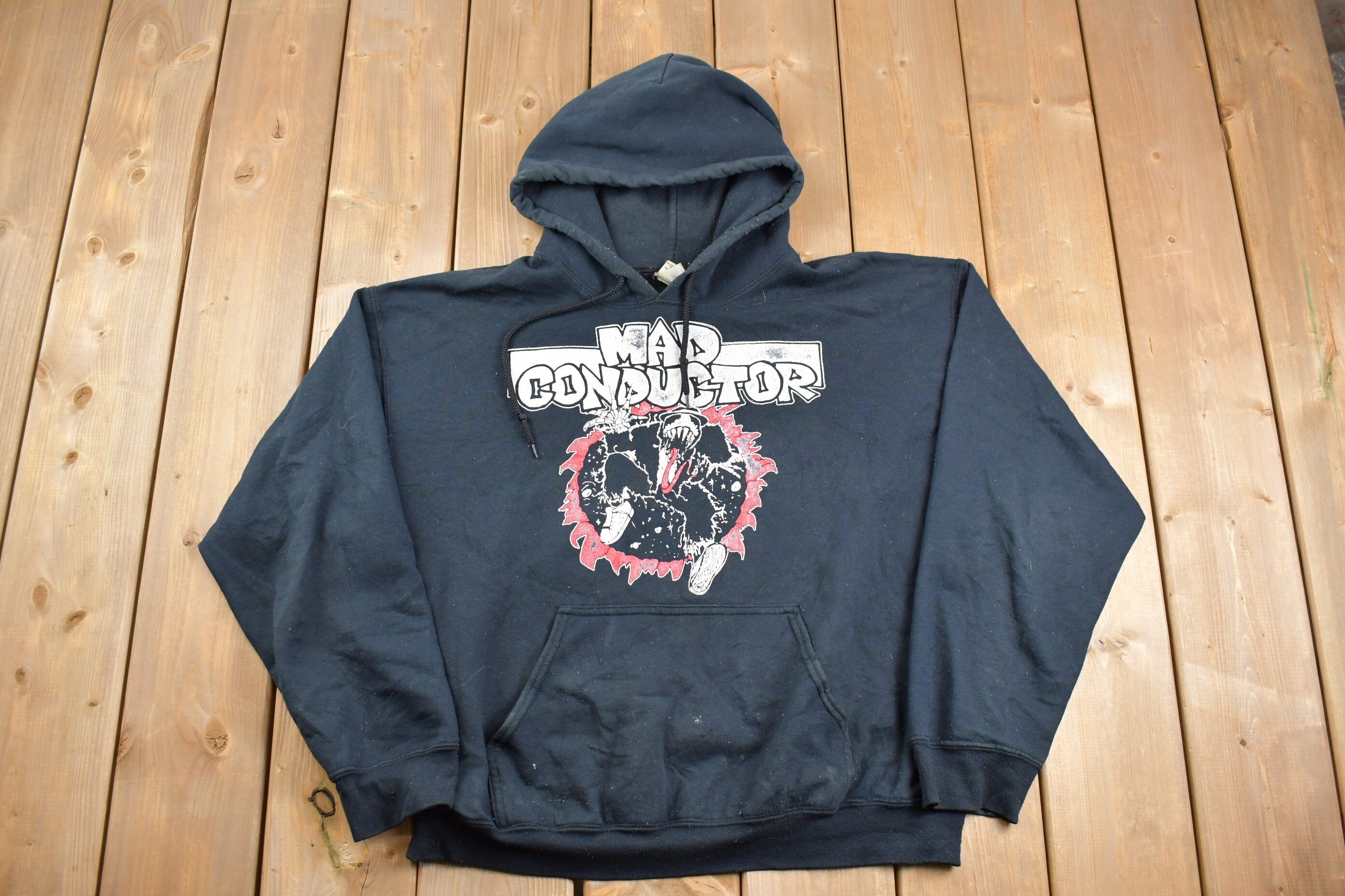 Vintage 1990s Mad Conductor Graphic Hoodie