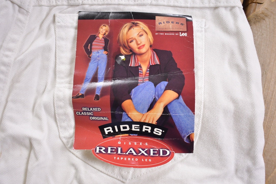 Vintage 1990s Riders White Denim Jeans Size 30 x 33