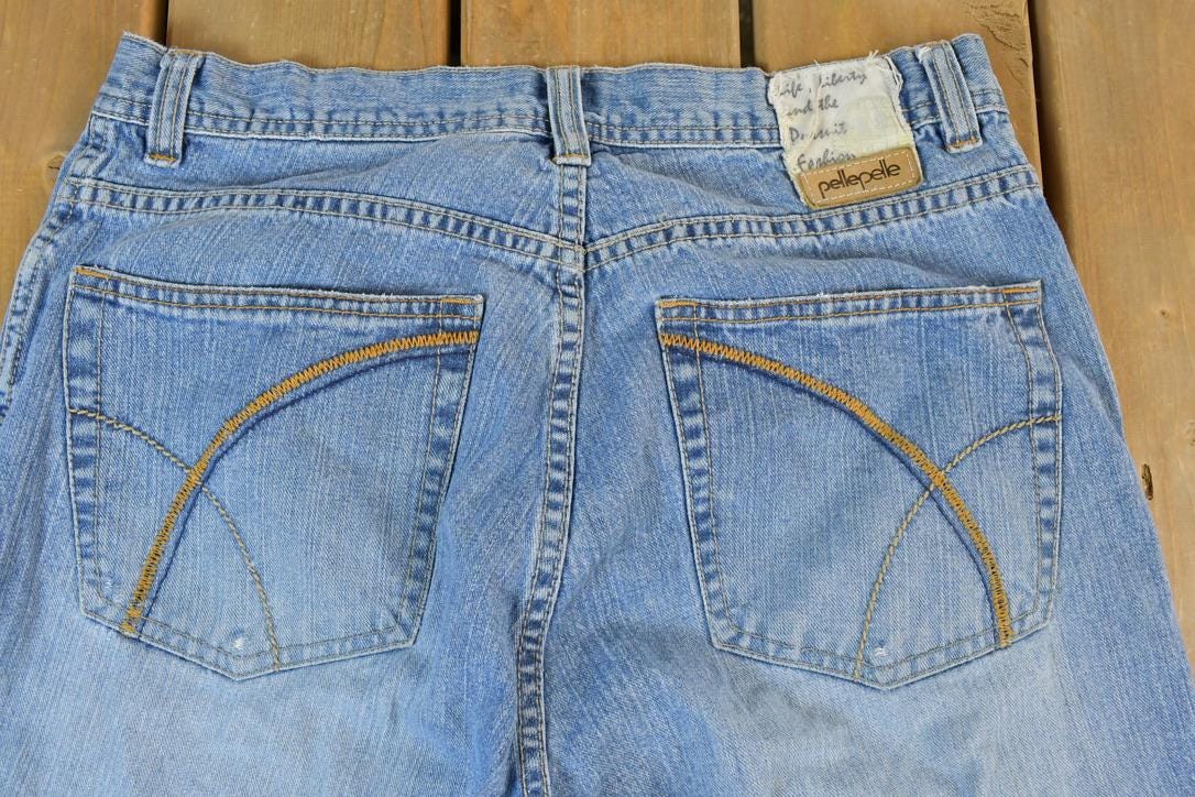 Vintage 1990s Pelle Pelle Denim Wide Leg Jeans Size 34x34 / Vintage Denim / Vintage Levis / Made In USA / Retro Jeans