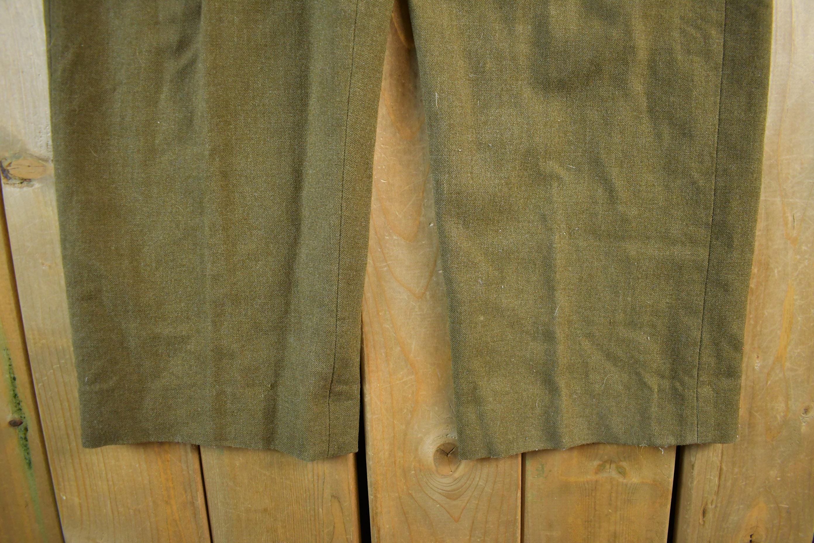 Vintage 1950s 1960s Military Wool Field Combat Pants Size 31 x 28
