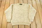 Vintage 1990s Country Knitwear Wool 3D Cable Knit Sweater Men's Large