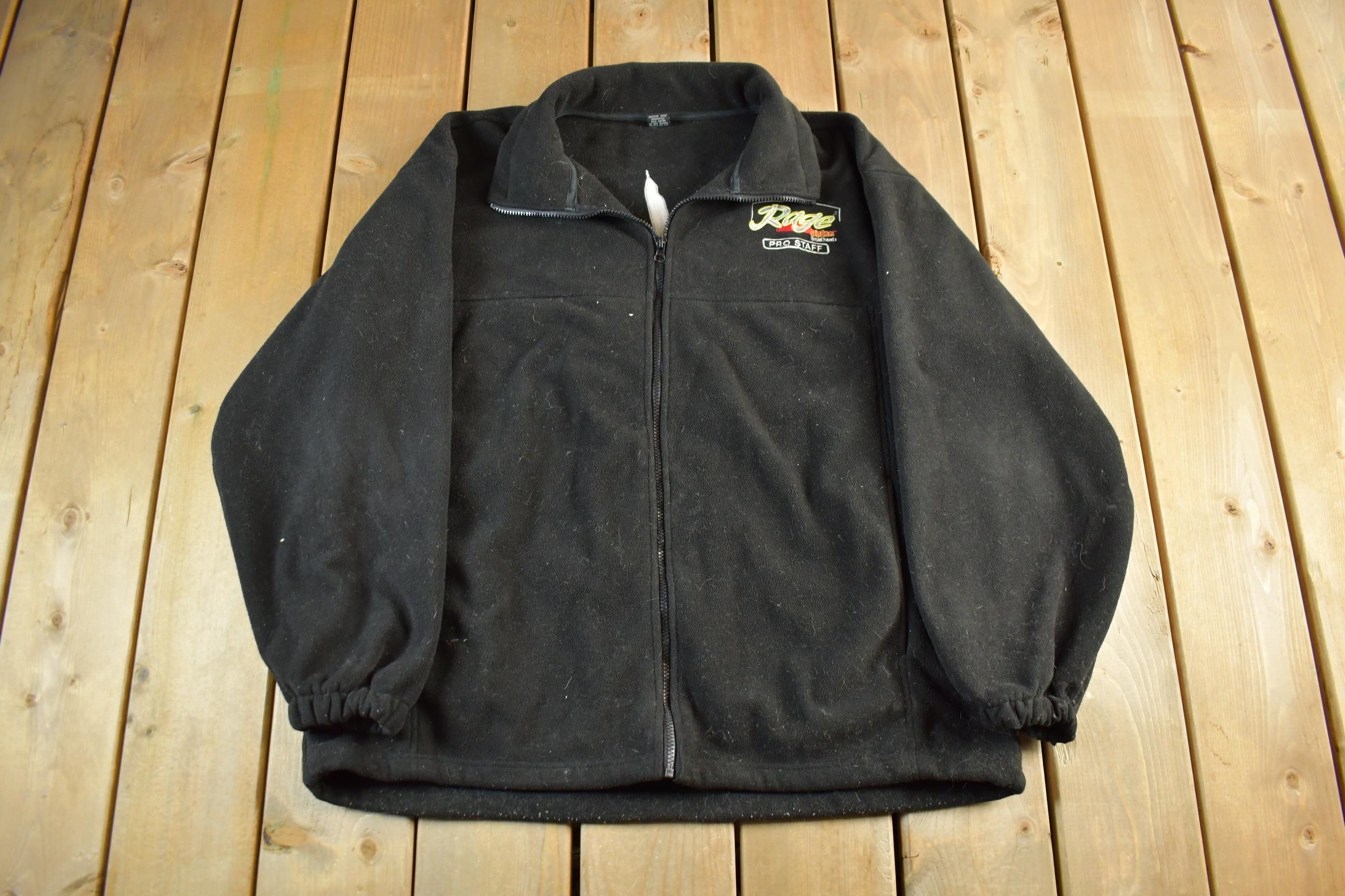 Vintage 1990s Rage Broadheads Hunting Fleece Jacket Men's XL
