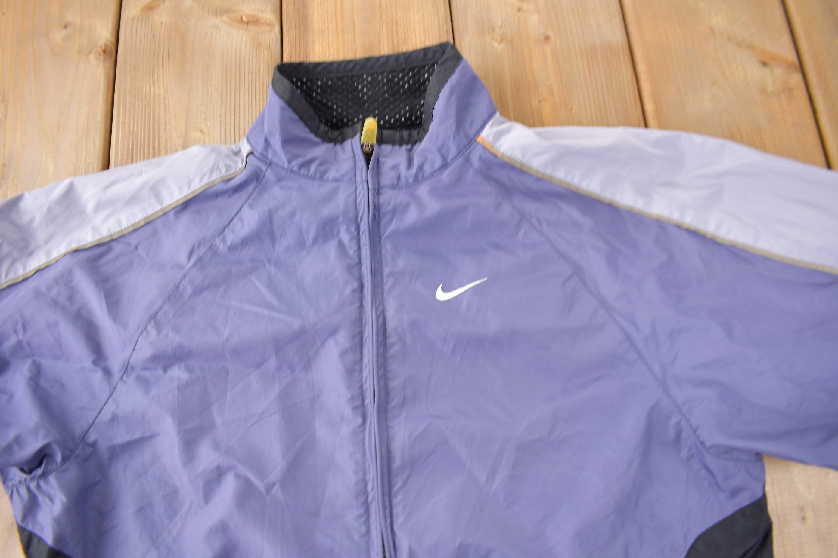 Vintage 1990s Purple Nike Women's Color Block Windbreaker Jacket Size M