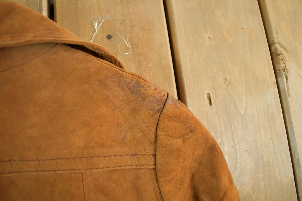 Vintage 1970s Jha Jha By Fook Women's Full Length Leather Trench Coat Size 9
