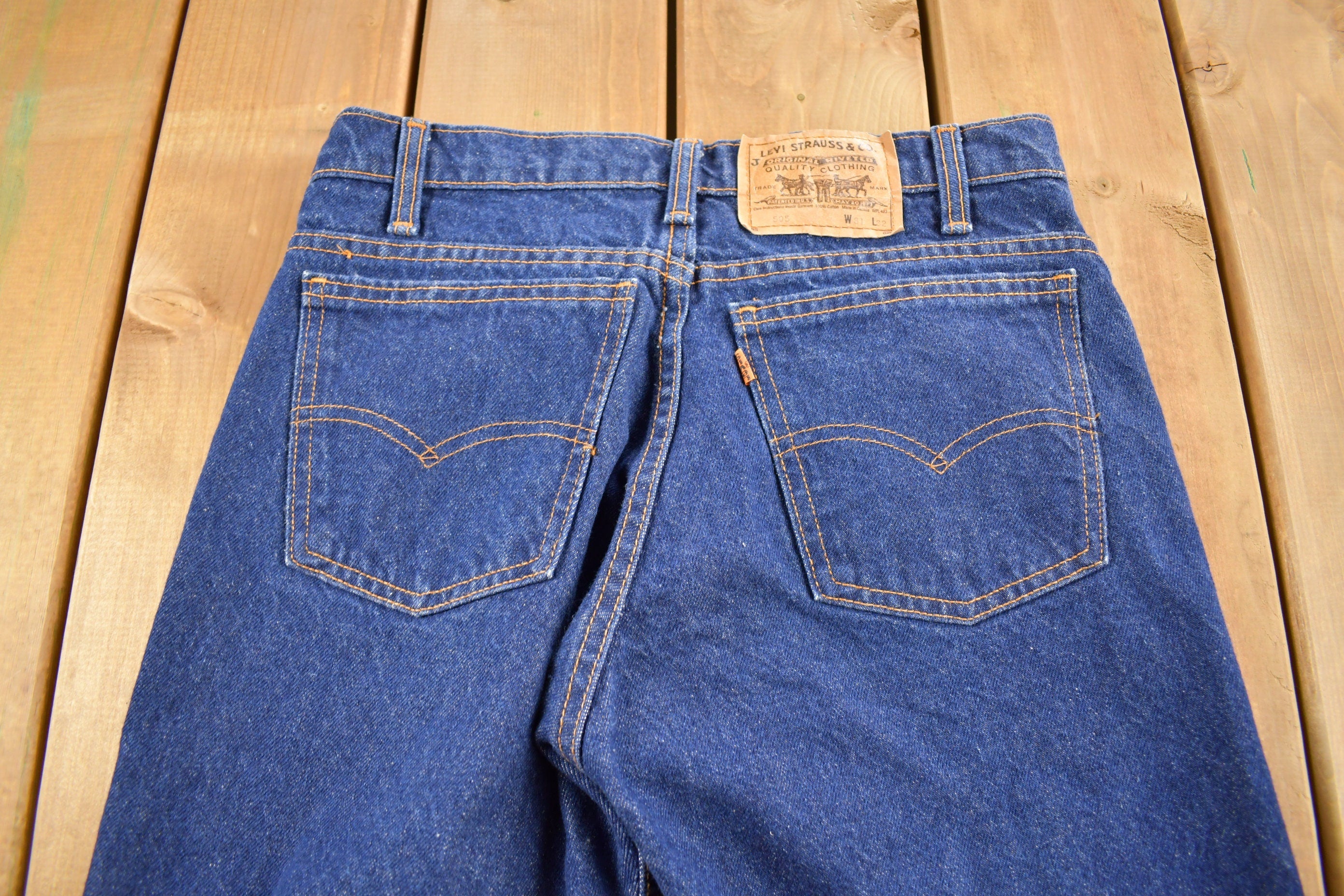 Vintage 1980s Levi's Orange Tab Medium Wash Denim Jeans Size 30 x 31
