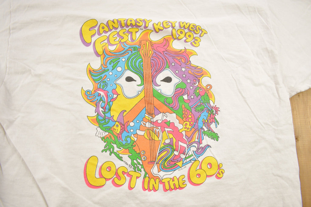 Vintage 1993 Fantasy Fest Key West Lost In The 60's Souvenir T Shirt