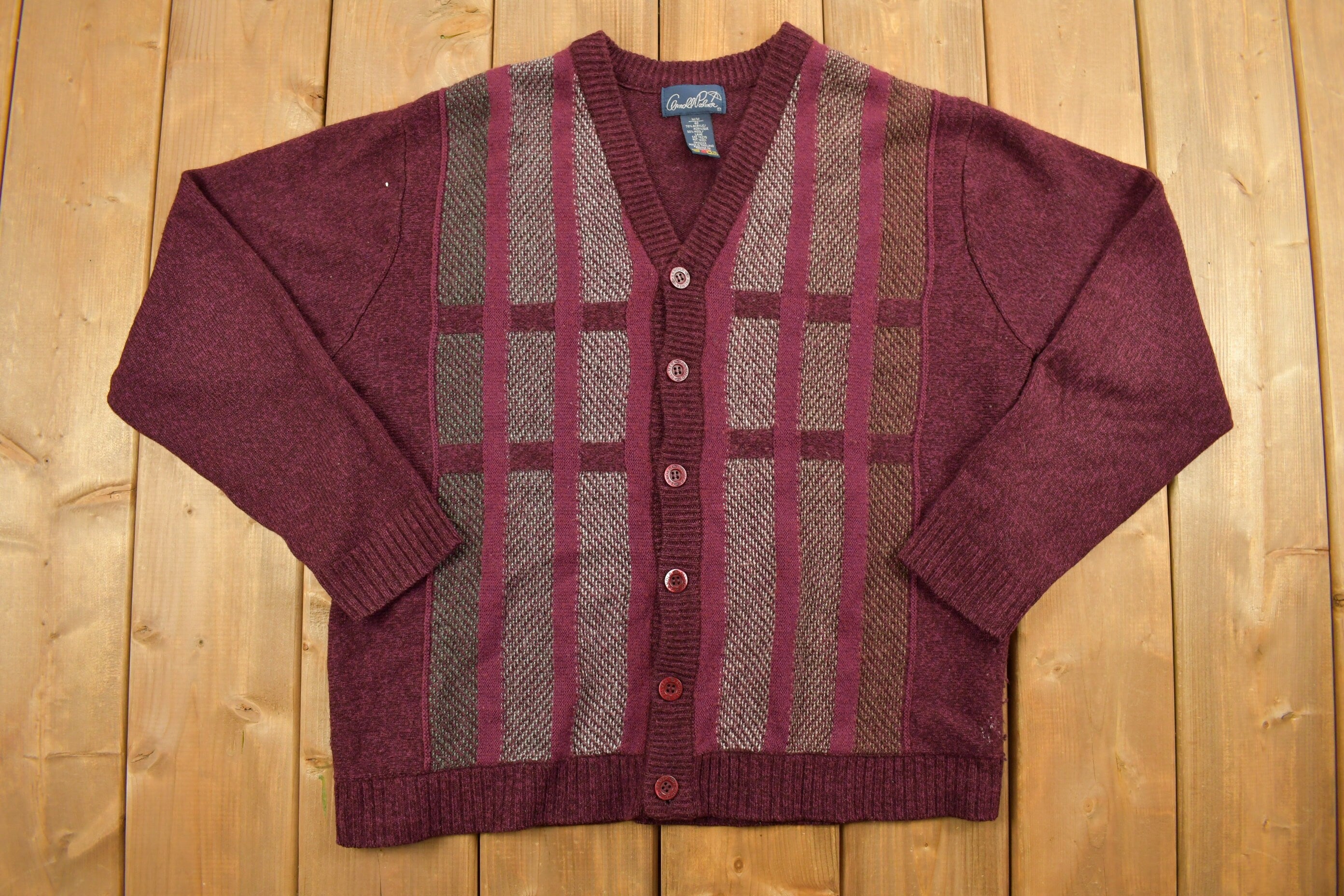 Vintage 1980s Carroll Palmer Knitted Cardigan Button Up Sweater