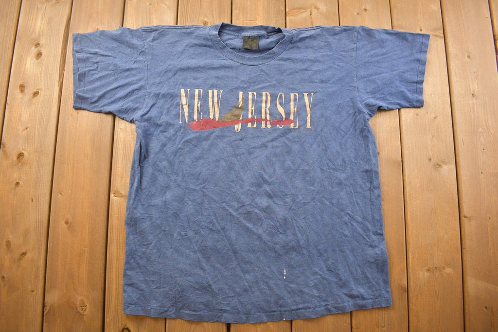 Vintage 1990s New Jersey Sailing T-Shirt / 80s / 90s / Streetwear Fashion / Single Stitch / Vacation Tee / Travel & Tourism