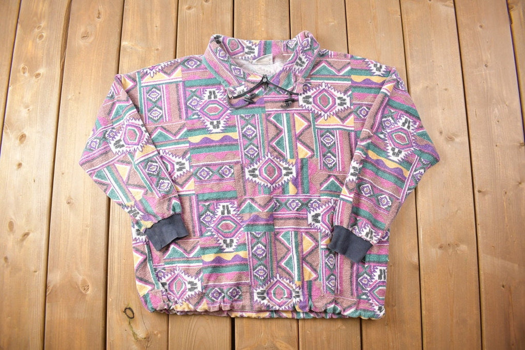 Vintage 1980s Jeans Wear Quarter Zip Pullover Sweatshirt