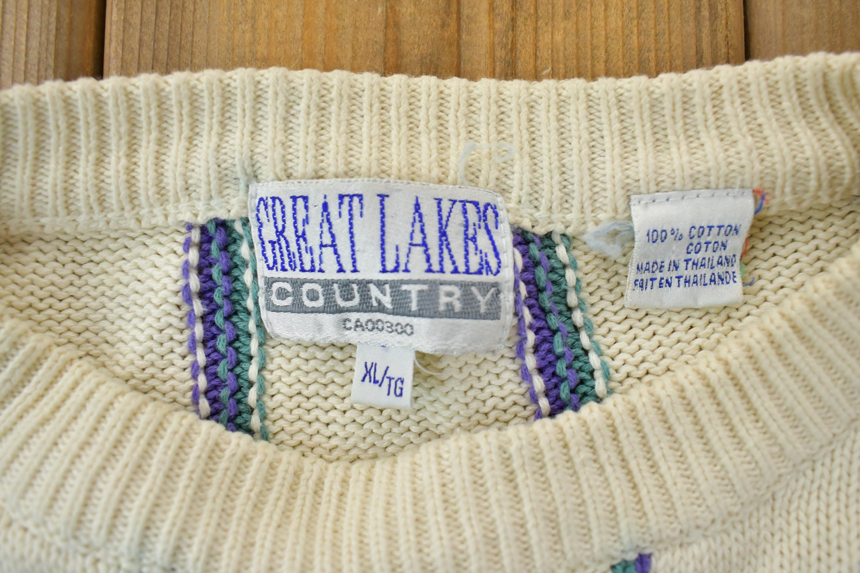 Vintage 1990s Great Lakes Country Knit Crewneck Sweater