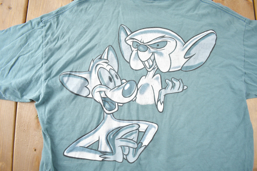 Vintage 1990s Pinky & The Brain Promo T-shirt Made In USA Size XL