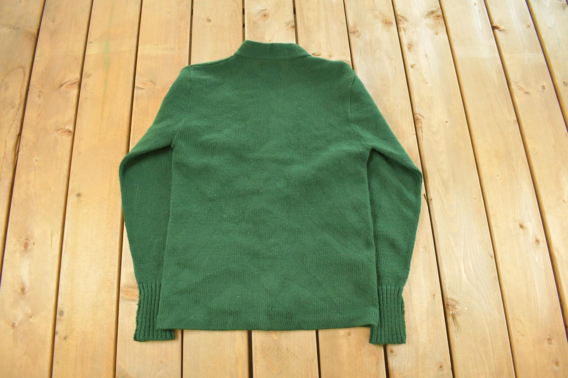 Vintage 1950s Bristol Collegiate Sportswear Knit Cardigan Sweater Men's Medium