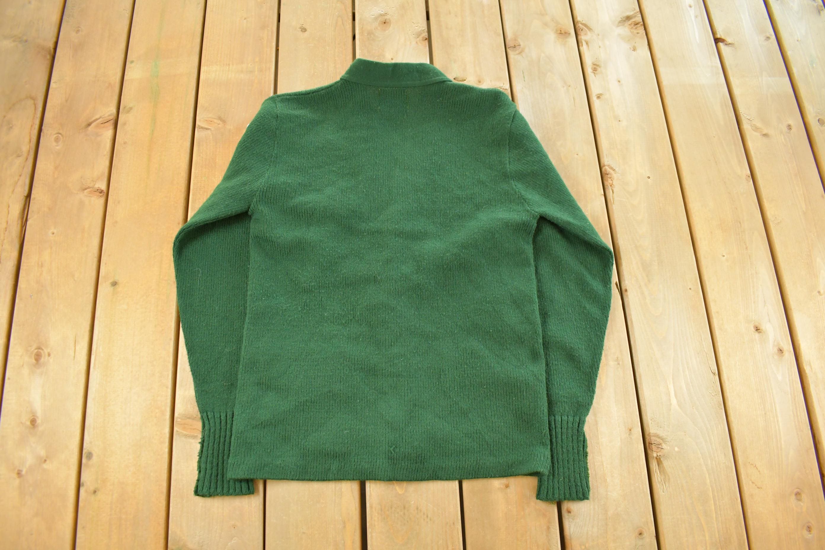 Vintage 1950s Bristol Collegiate Sportswear Knit Cardigan Sweater Men's Medium