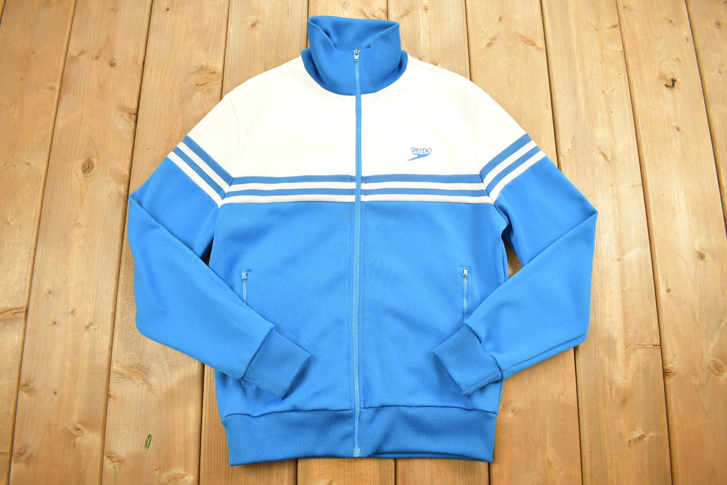 Vintage 1990s Speedo Full Zip Sweater Striped Jacket